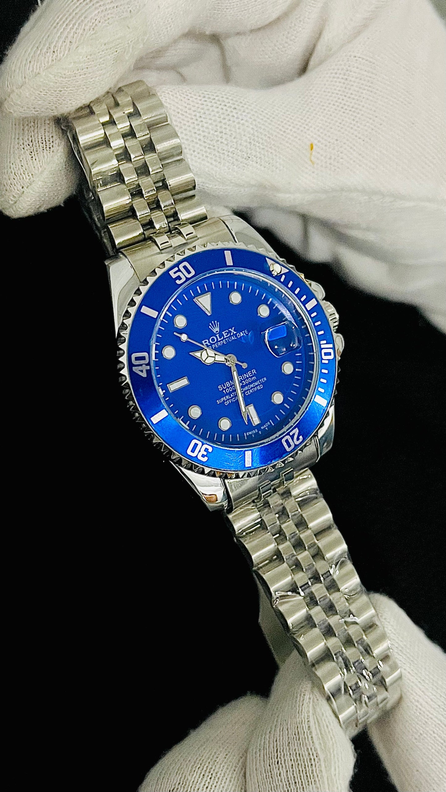 Blue dial Rolex Watch