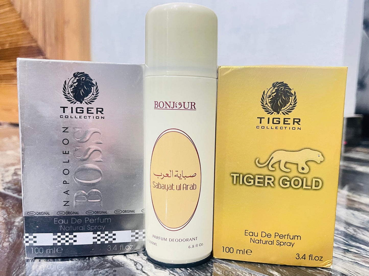 "Fragrance Trio: Tiger Collection & Bonjour Delight" 😊